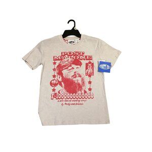 POSTY CO Post Malone Women's Distressed Khaki Graphic Print T Shirt Size XXS NWT